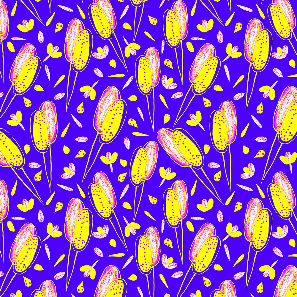 Floral Twosome Lavender Yellow On Blue art print by Michele Channell for $57.95 CAD