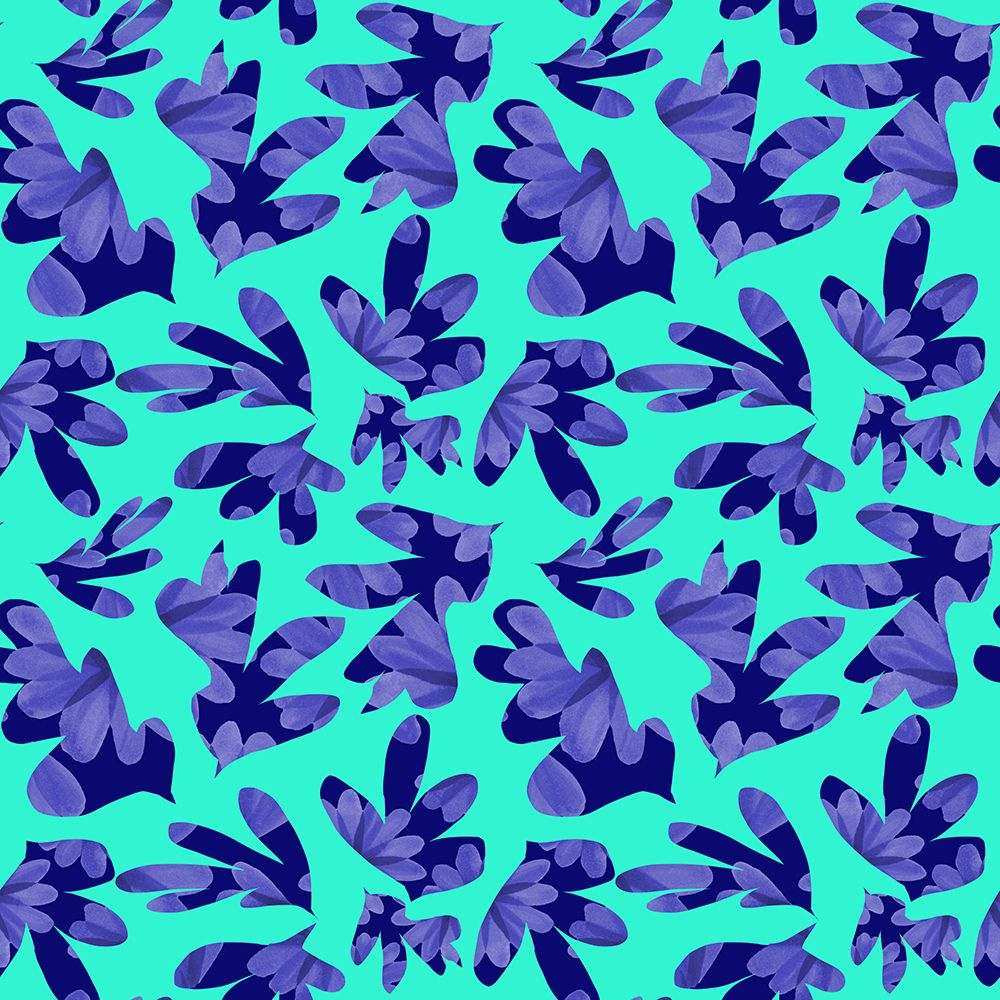 Florals Galore Blue On Mint art print by Michele Channell for $57.95 CAD