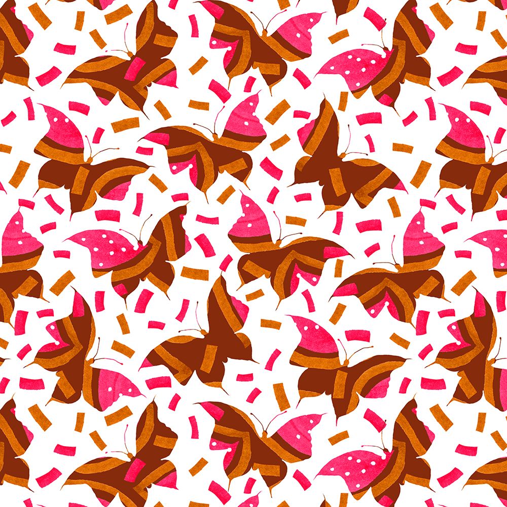 Geometric Butterflies Pink Brown art print by Michele Channell for $57.95 CAD