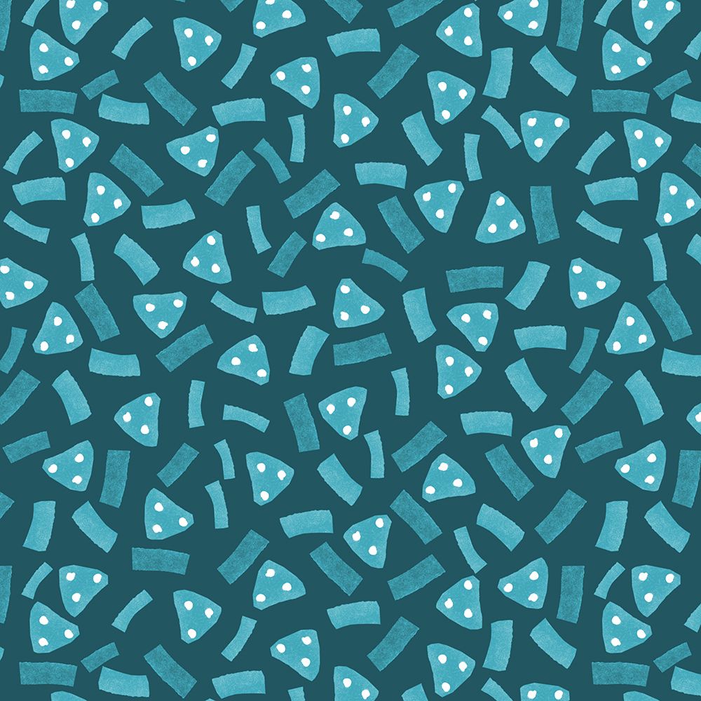 Geometric Marks Navy Turquoise On Green art print by Michele Channell for $57.95 CAD