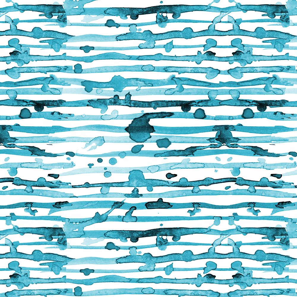 Indigo Turquoise Line Splatter Watercolor art print by Michele Channell for $57.95 CAD