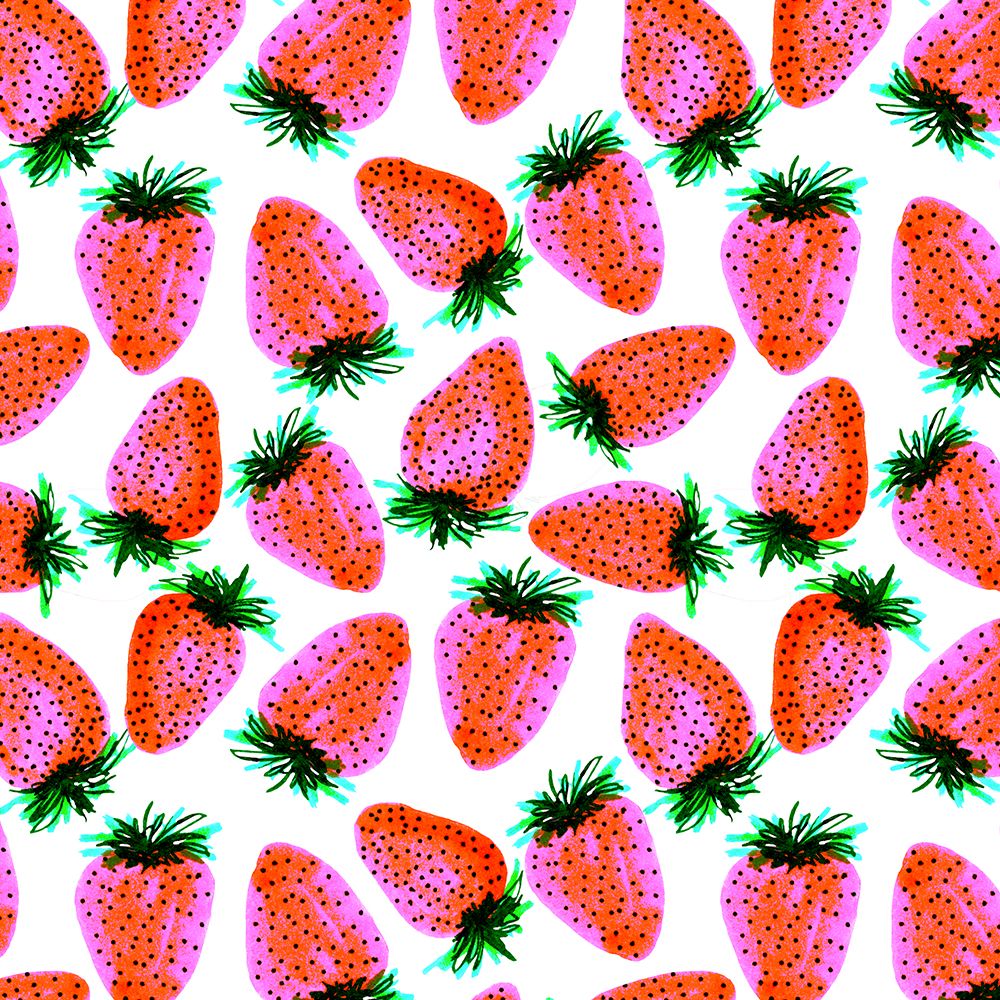 Lavender Red Strawberries Fruit art print by Michele Channell for $57.95 CAD