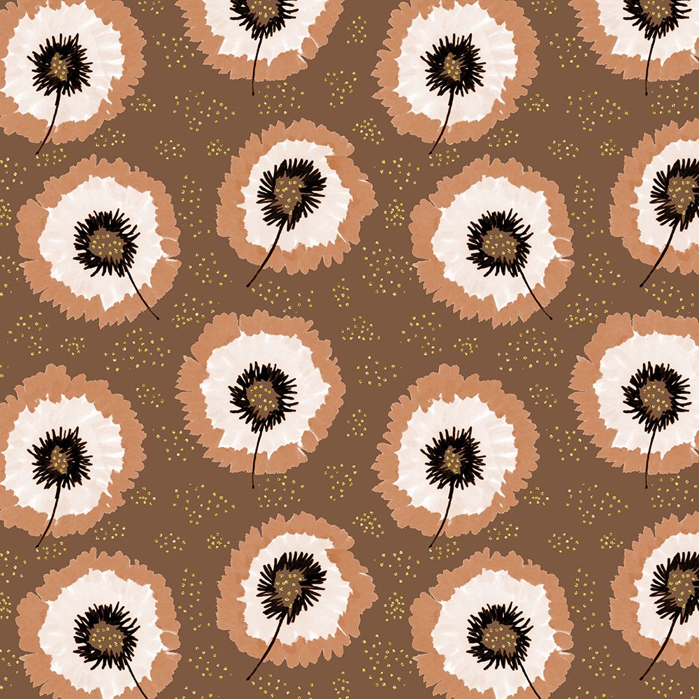 Polka Dot Flower Fringes Mocha Gold art print by Michele Channell for $57.95 CAD
