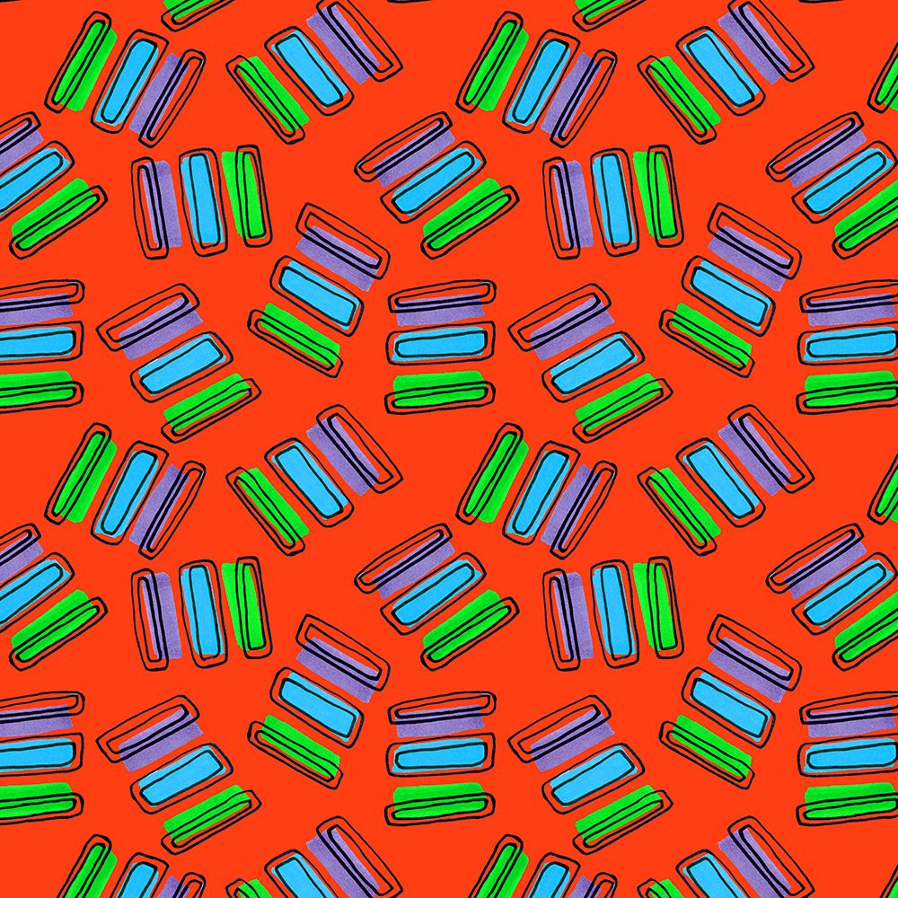 Rectangles Purple Orange Green On Orange art print by Michele Channell for $57.95 CAD