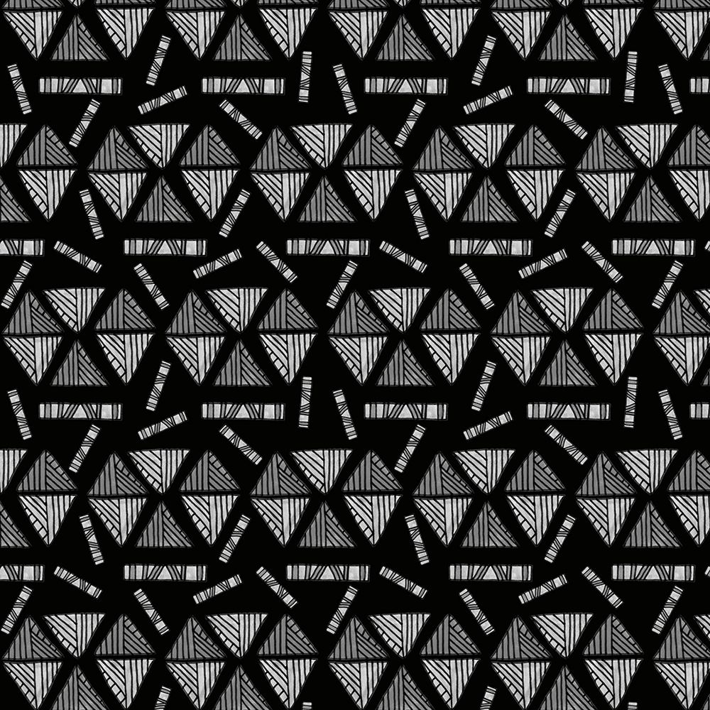Tribal Ethnic Triangles Shapes Gray Black art print by Michele Channell for $57.95 CAD
