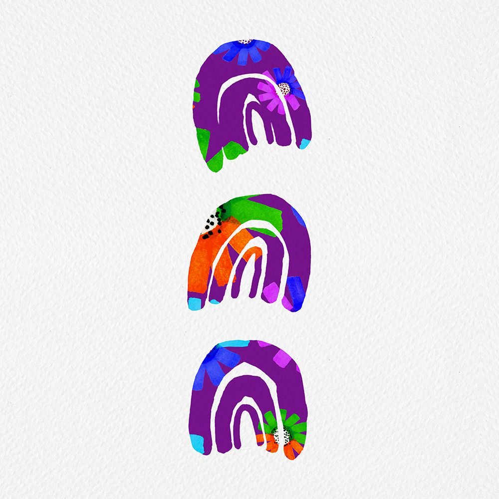 Floral Triple Rainbow art print by Michele Channell for $57.95 CAD