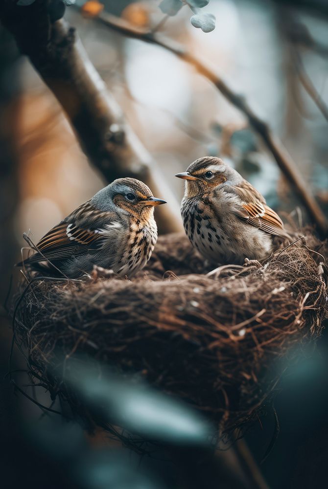 Birds In Nest No 2 art print by Treechild for $57.95 CAD