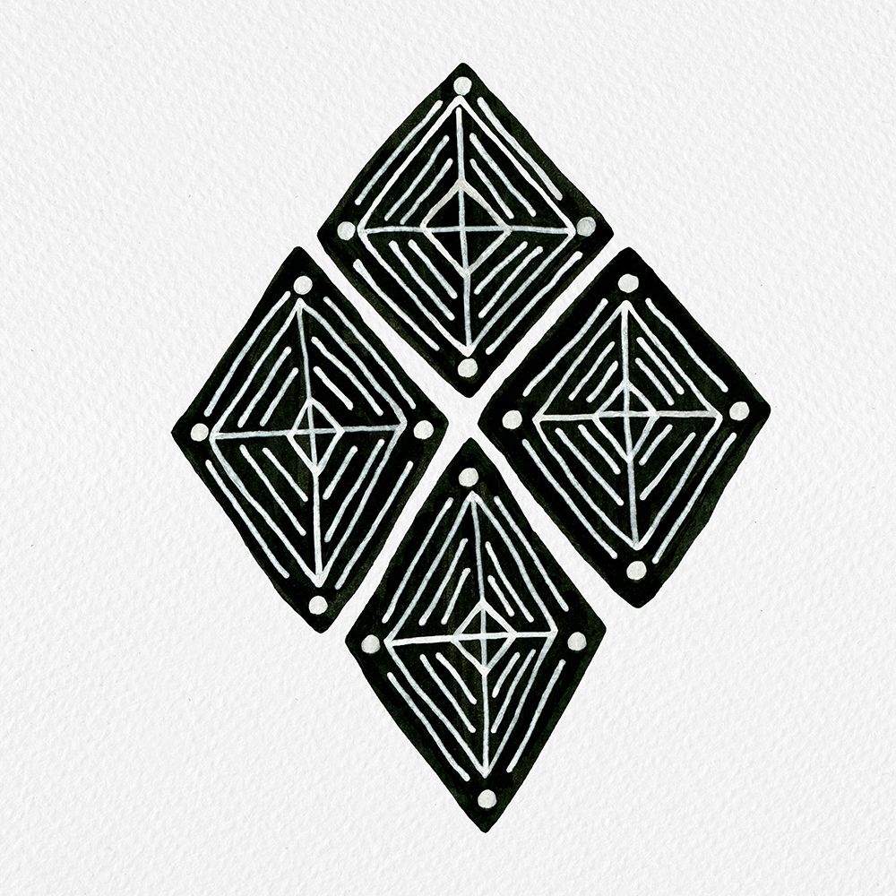 Black Tribal Diamond art print by Michele Channell for $57.95 CAD