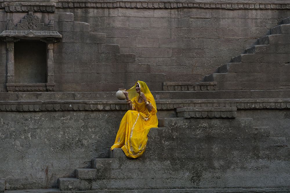 Lady In Stepwell art print by Samir Kumar Samanta for $57.95 CAD