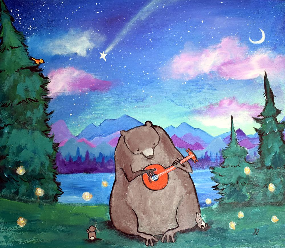 Banjobear art print by Andrea Doss for $57.95 CAD