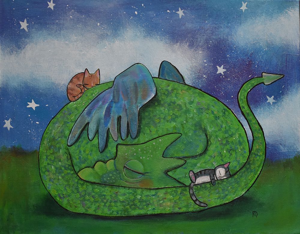 Cat Napping art print by Andrea Doss for $57.95 CAD