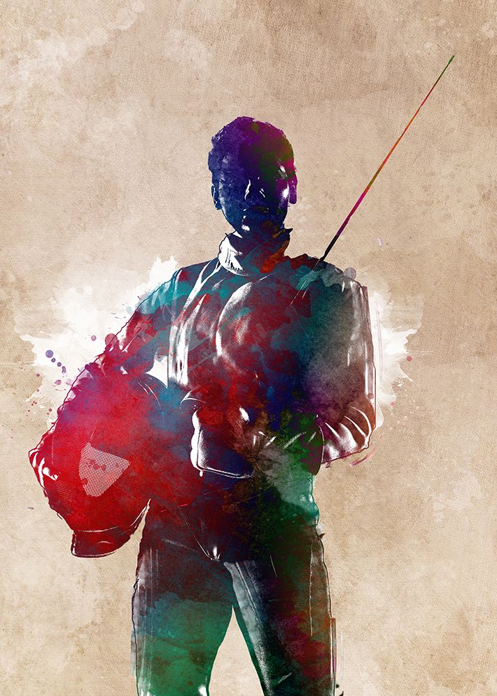 Fencing Sport Art 11 art print by Justyna Jaszke for $57.95 CAD