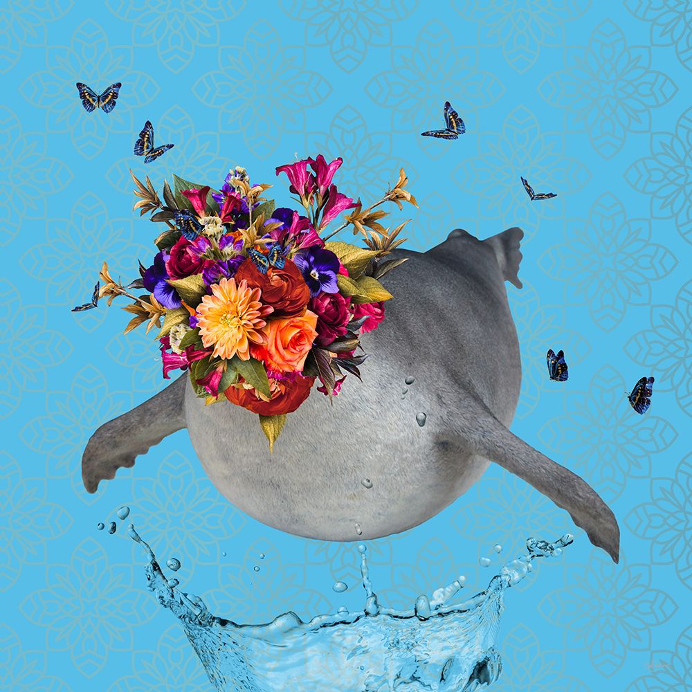 Spring Flower Bonnet On Seal art print by Sue Skellern for $57.95 CAD