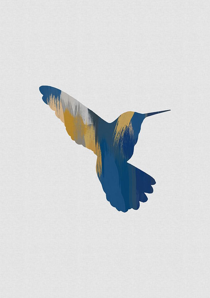 Blue A Yellow Hummingbird Ii art print by Orara Studio for $57.95 CAD
