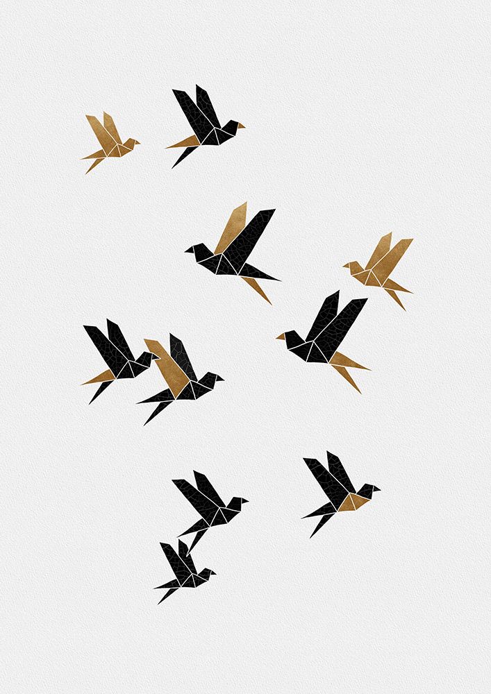 Origami Birds Collage I art print by Orara Studio for $57.95 CAD