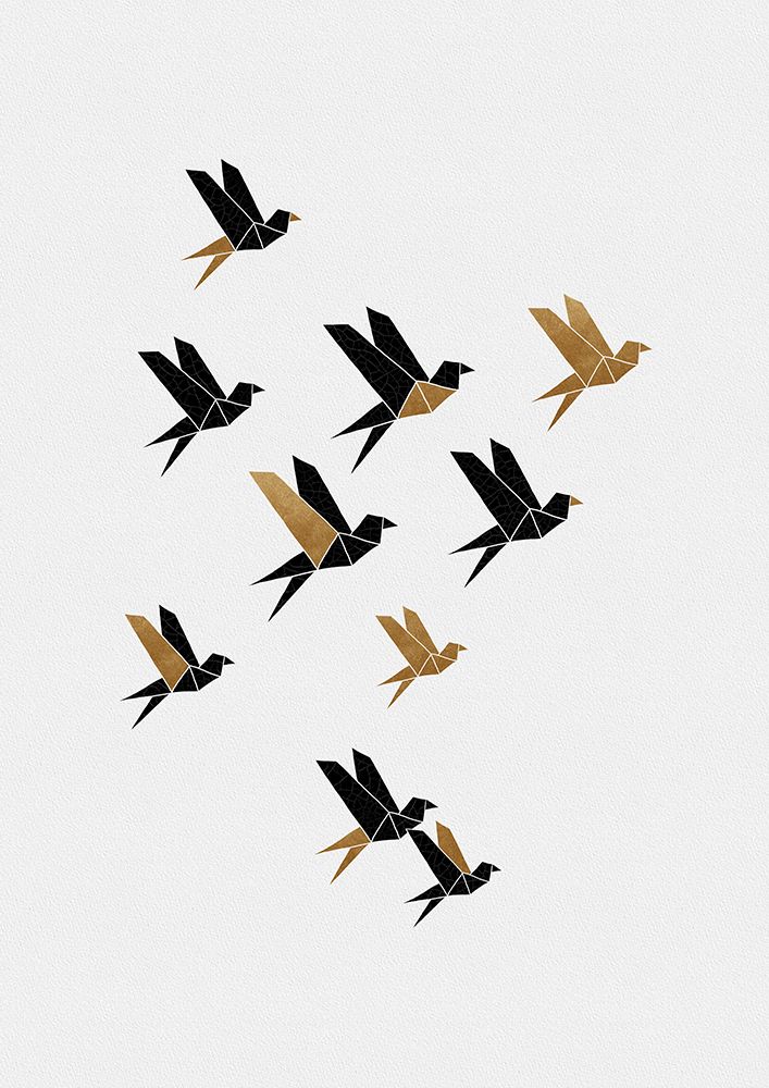 Origami Birds Collage Ii art print by Orara Studio for $57.95 CAD