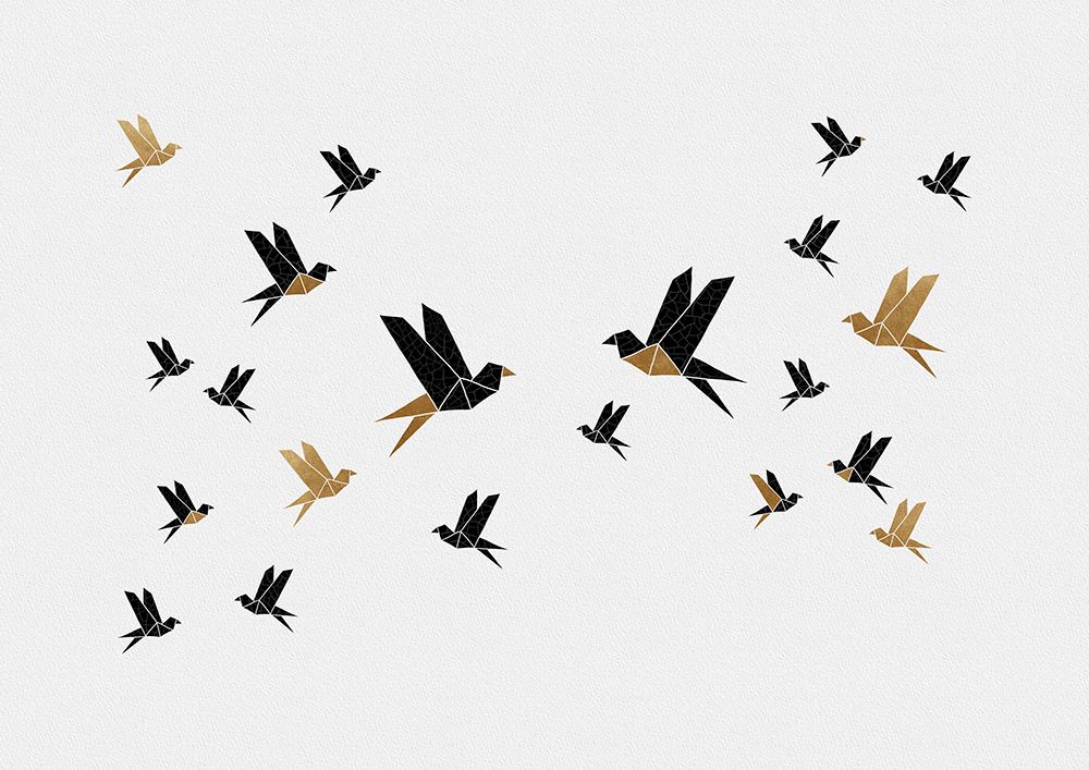 Origami Birds Collage Iii art print by Orara Studio for $57.95 CAD