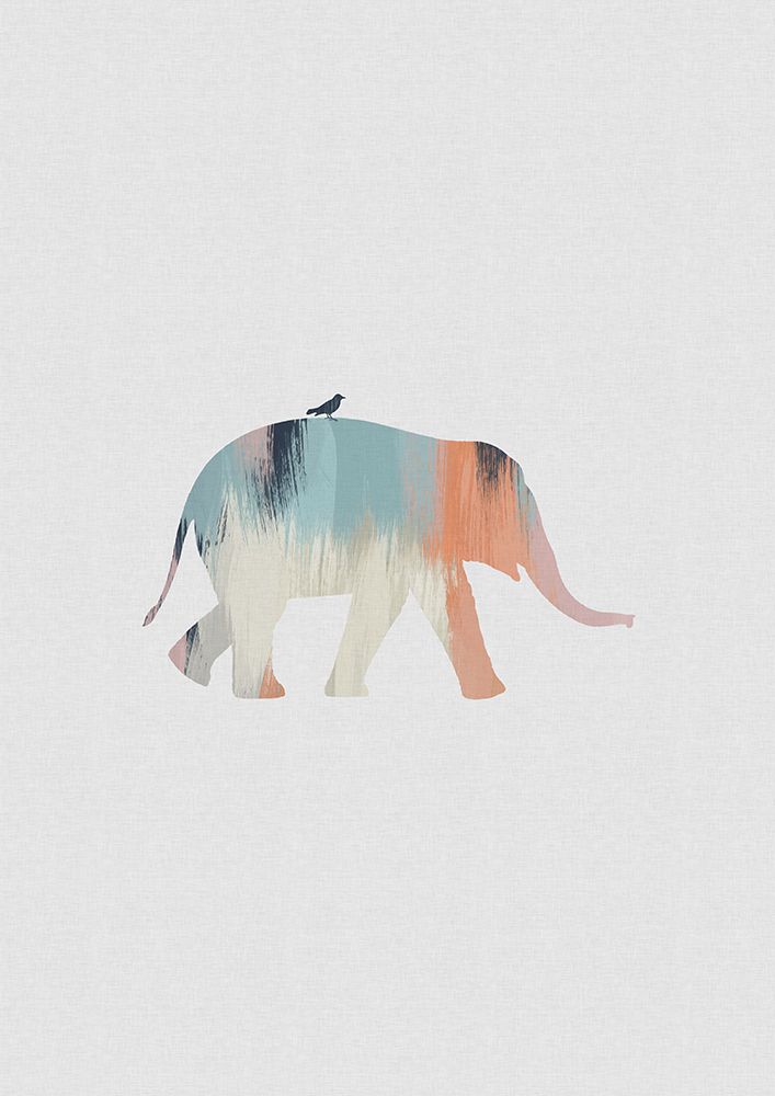 Pastel Elephant art print by Orara Studio for $57.95 CAD