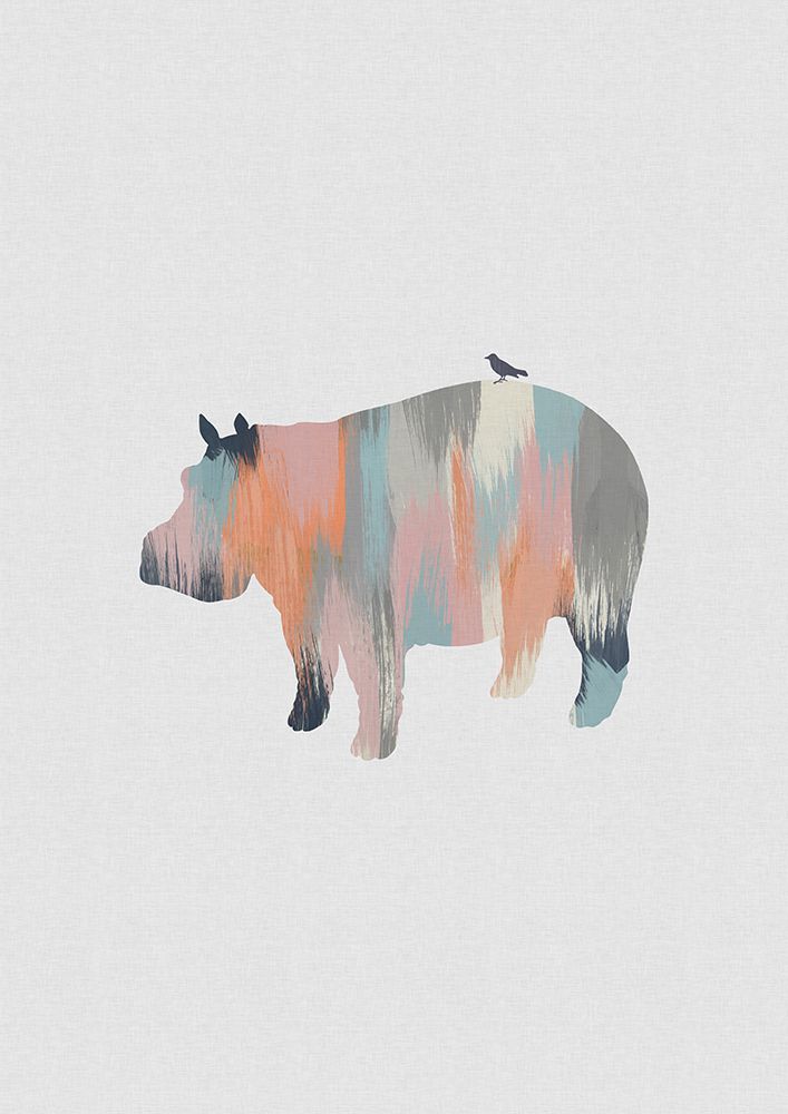 Pastel Hippo art print by Orara Studio for $57.95 CAD