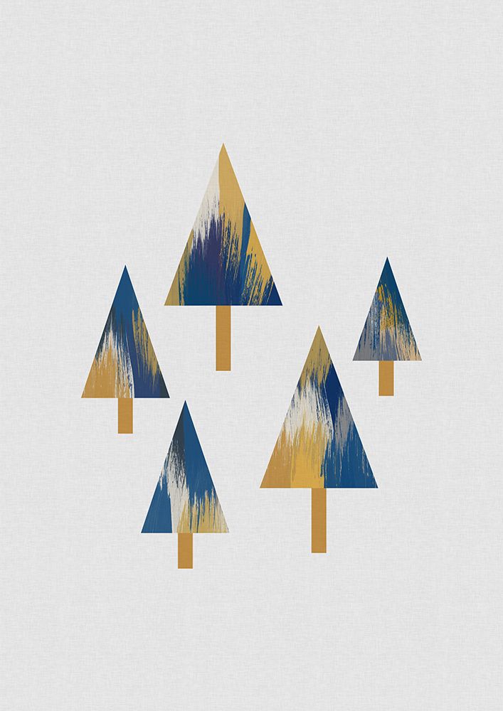 Trees Blue A Yellow art print by Orara Studio for $57.95 CAD