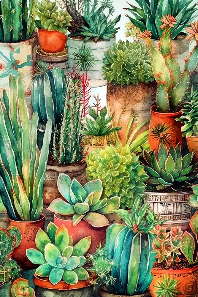 Succulents And Cactus 13 art print by Justyna Jaszke for $57.95 CAD