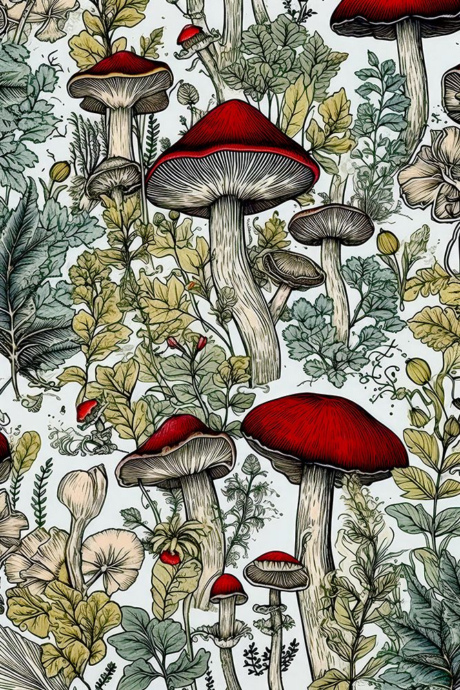 Mushrooms 2 art print by Justyna Jaszke for $57.95 CAD