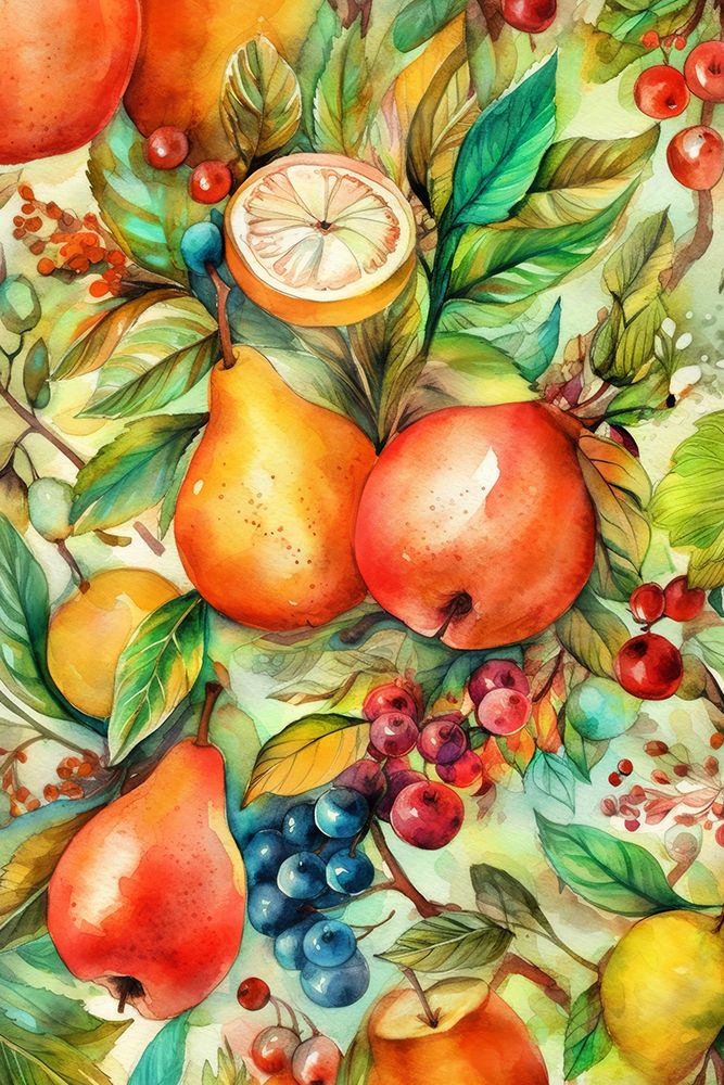 Flowers And Fruits 4 art print by Justyna Jaszke for $57.95 CAD