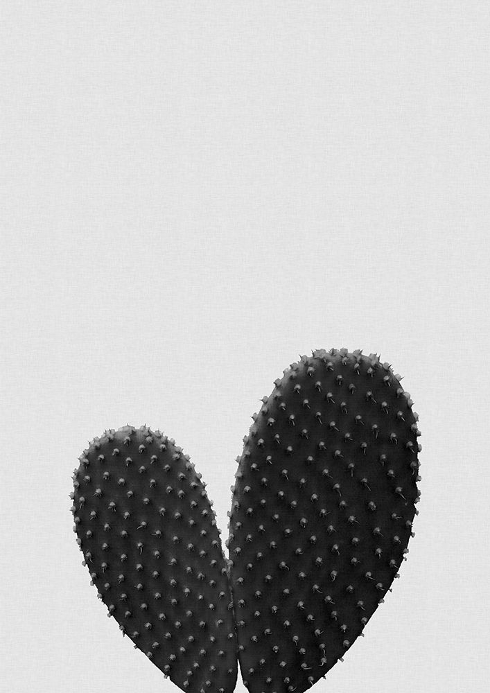 Heart Cactus Black A White art print by Orara Studio for $57.95 CAD