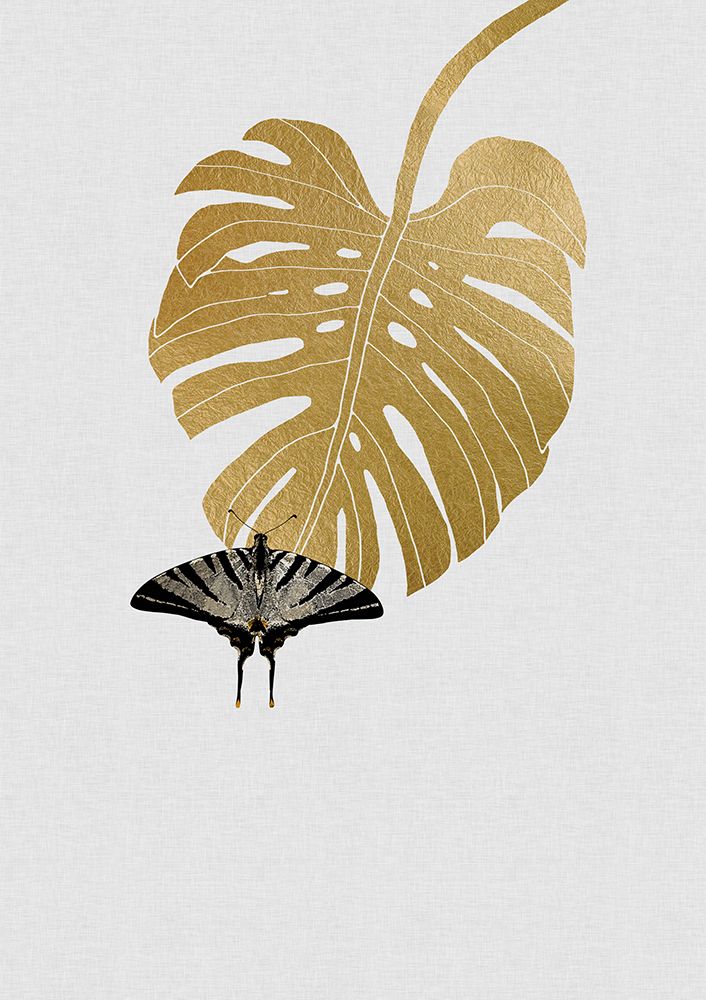 Butterfly A Monstera Leaf art print by Orara Studio for $57.95 CAD
