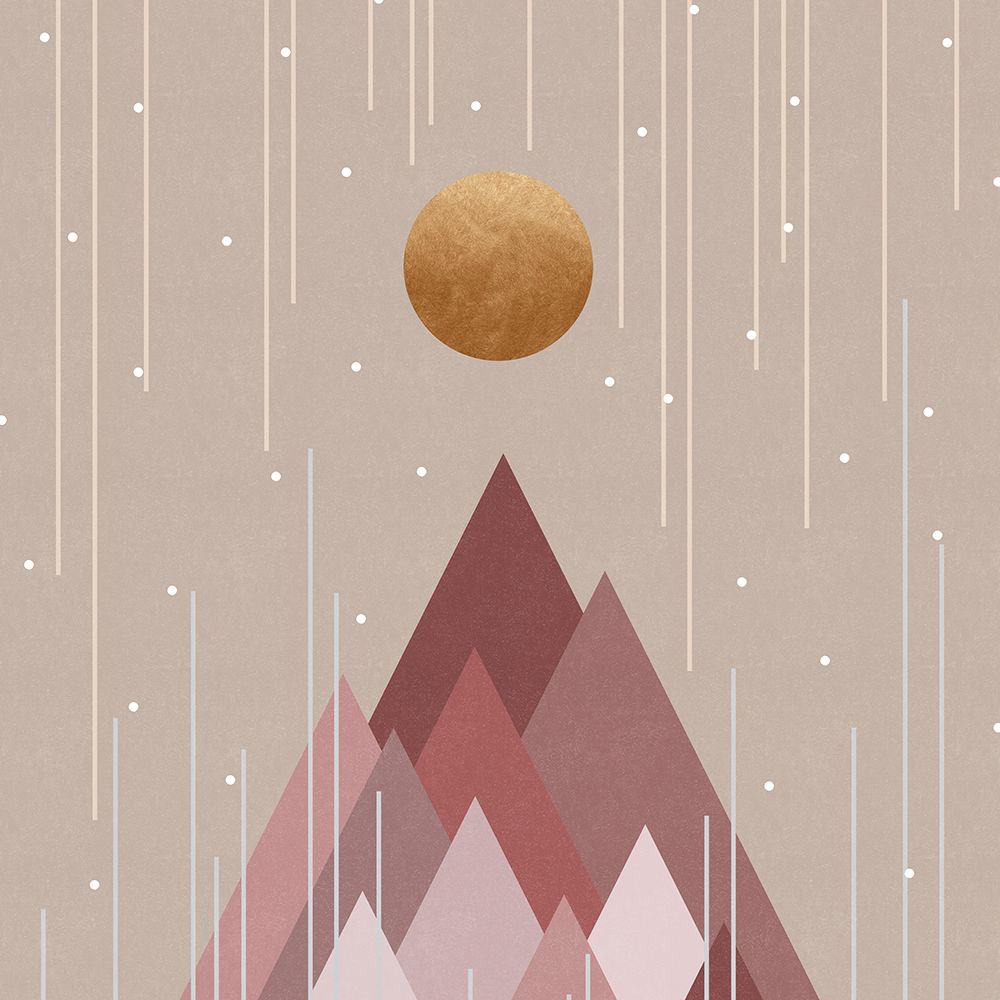 Sun A Mountains Coral Pink art print by Orara Studio for $57.95 CAD