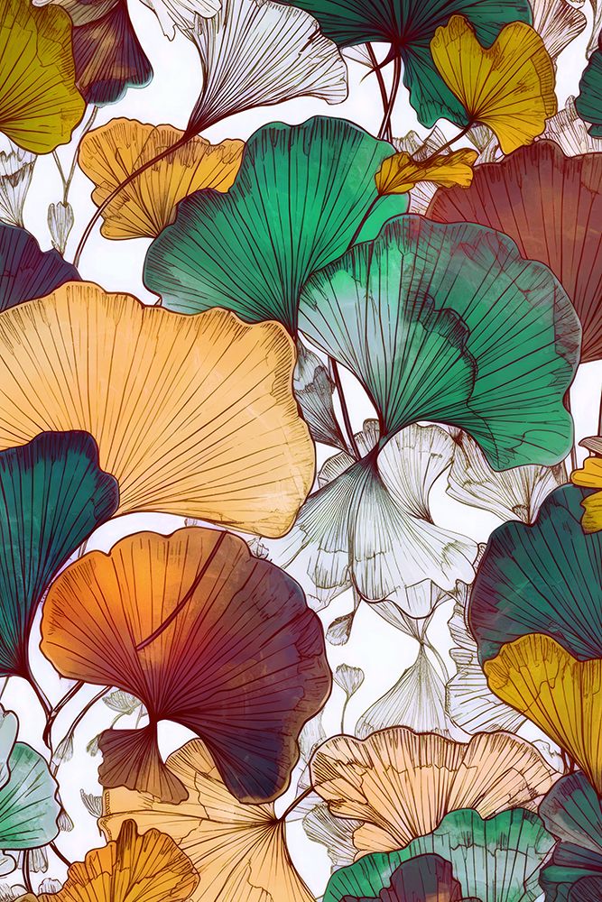 Ginko Biloba Leaves 12 art print by Justyna Jaszke for $57.95 CAD