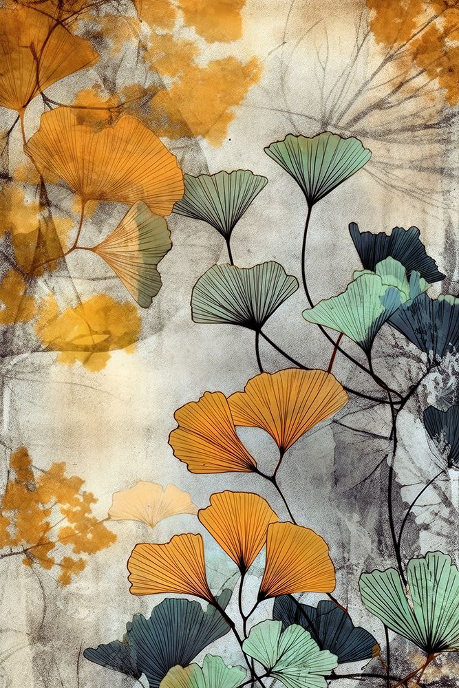 Ginko Biloba Leaves 2 art print by Justyna Jaszke for $57.95 CAD