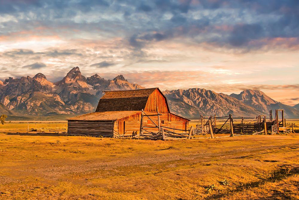 Moulton Barn Sunrise art print by Jay Zhu for $57.95 CAD