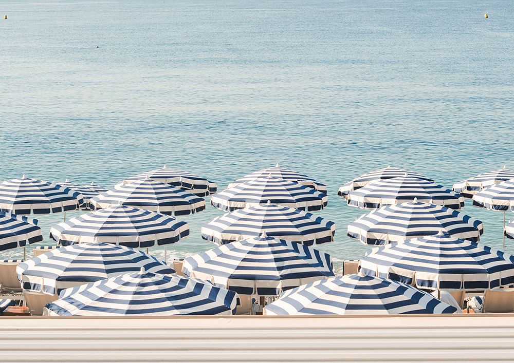 Striped Beach Umbrellas art print by Grace Digital Art for $57.95 CAD