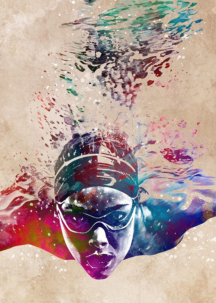 Swimmer Sport Art art print by Justyna Jaszke for $57.95 CAD