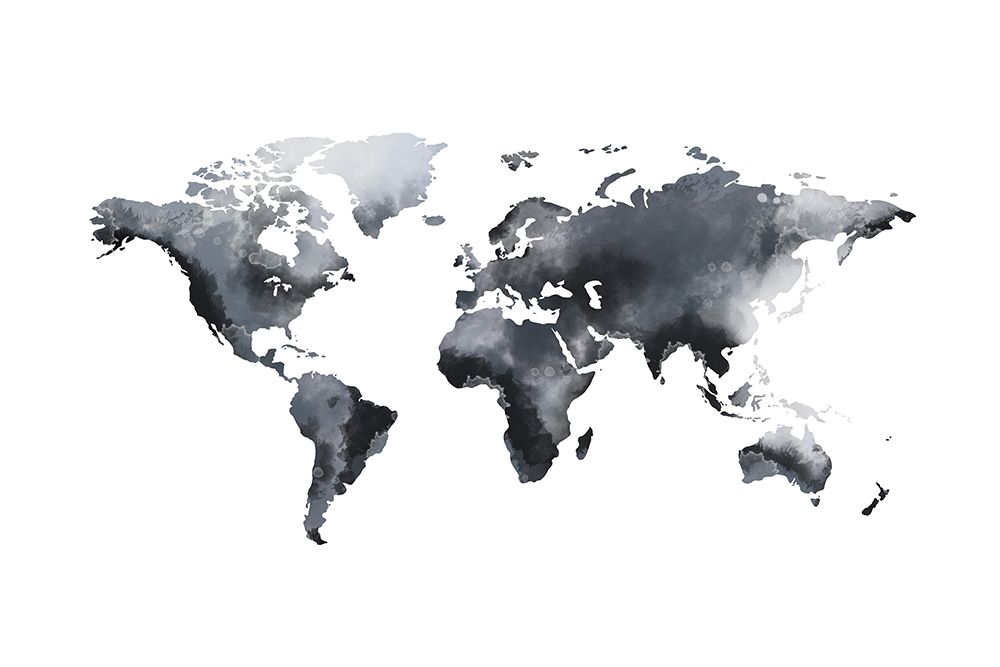 World Map Watercolor art print by The Miuus Studio for $57.95 CAD