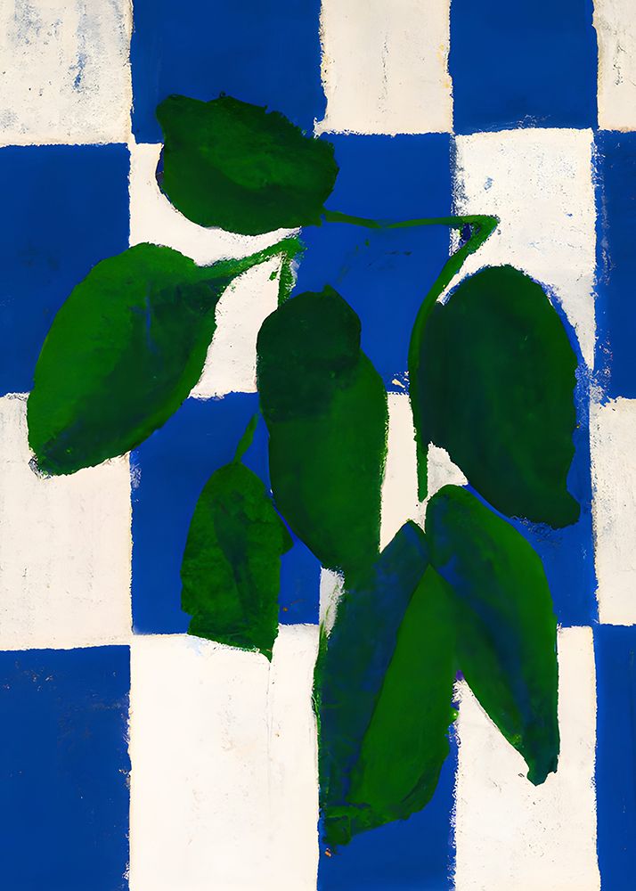 Checkered Greenery art print by Merel Takken for $57.95 CAD