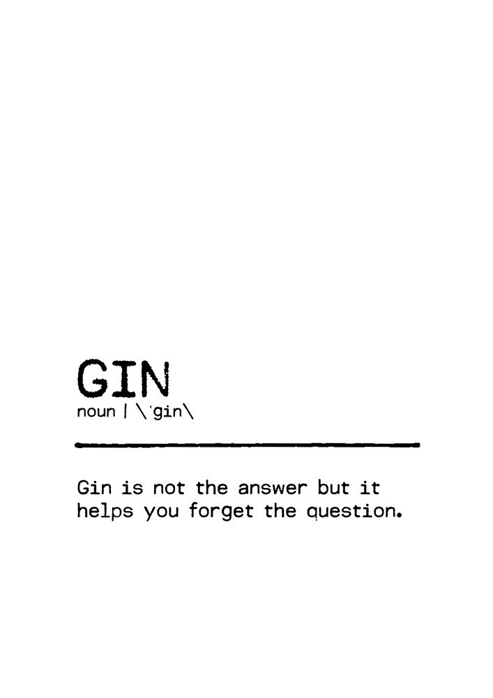 Quote Gin Question art print by Orara Studio for $57.95 CAD