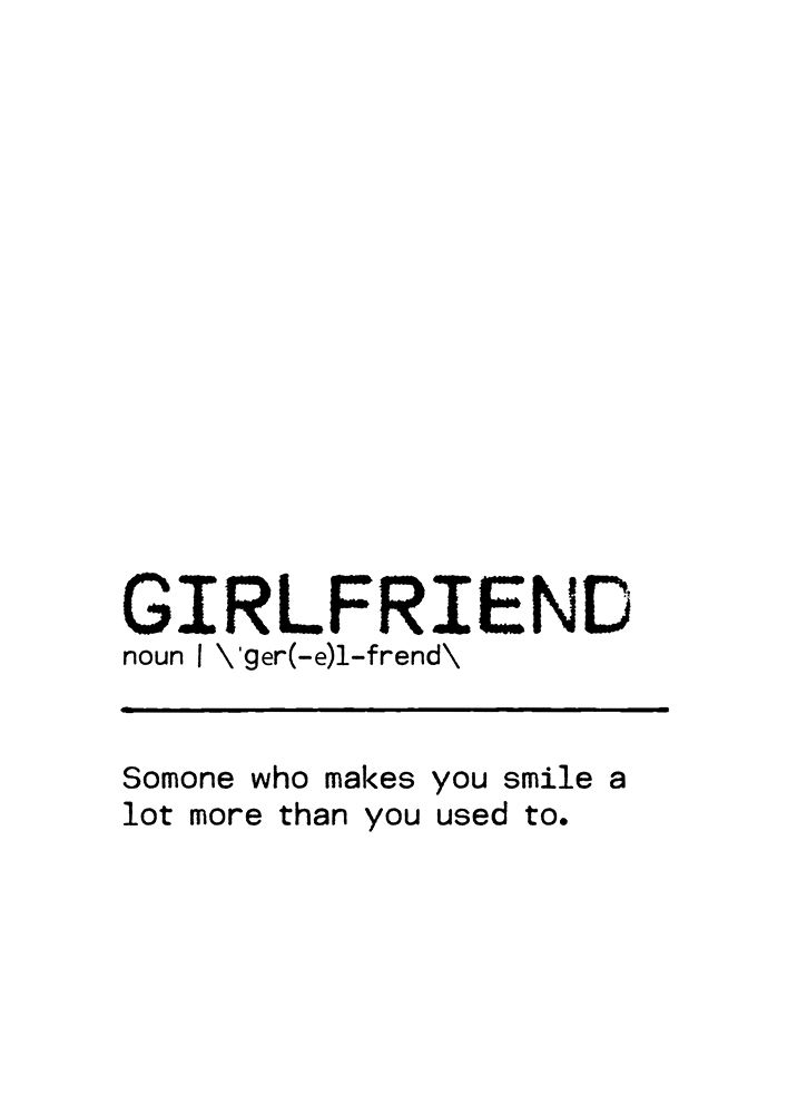 Quote Girlfriend Smile art print by Orara Studio for $57.95 CAD