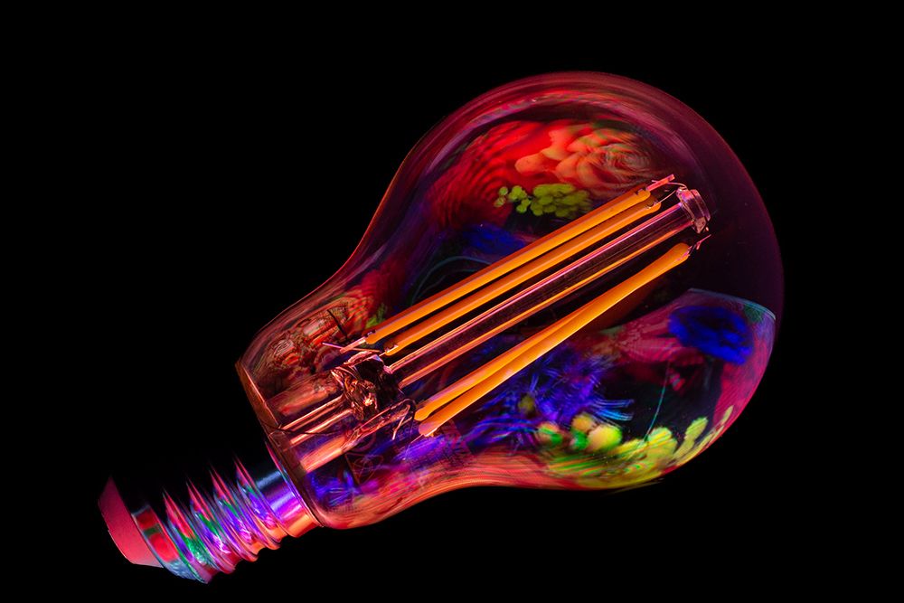 Reflection On Light Bulb art print by Alexandra Isbasoiu for $57.95 CAD