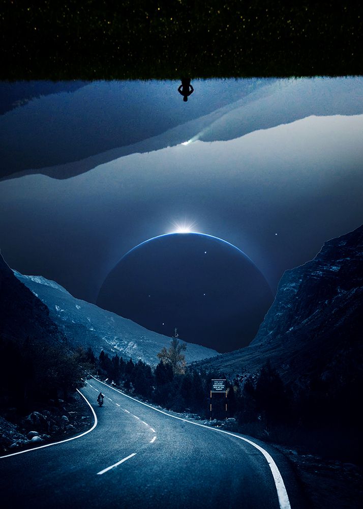 Pluto Road In The Night art print by Al Barizi for $57.95 CAD
