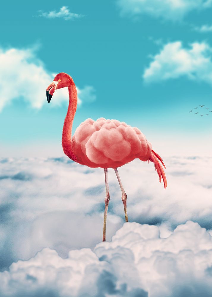Flamingo In The Clouds art print by Al Barizi for $57.95 CAD