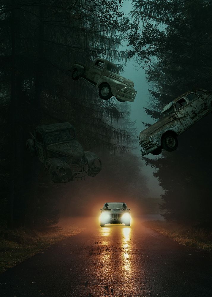 Flying Ghost Cars art print by Al Barizi for $57.95 CAD