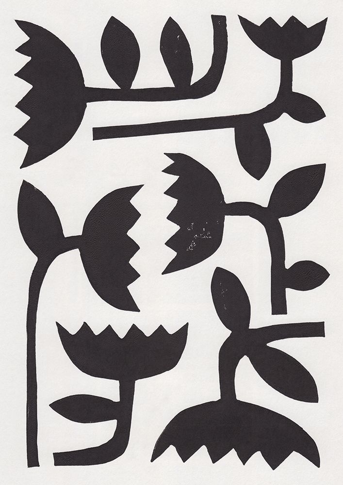 Linocut Tulips #3 art print by Alisa Galitsyna for $57.95 CAD