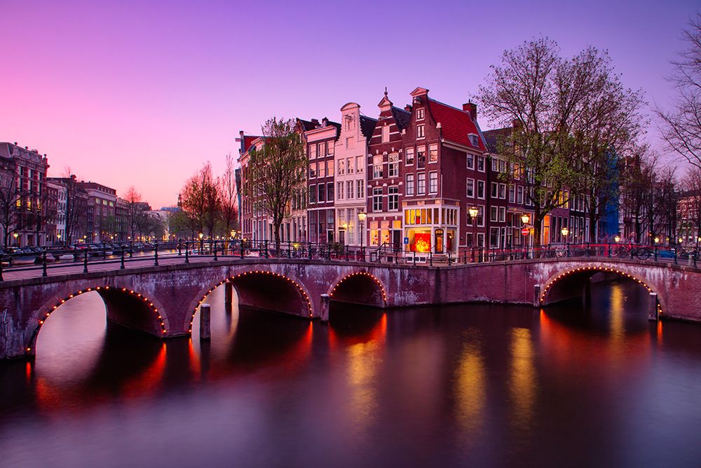 Amsterdam: Atardecer En El Canal art print by Juan Carlos Hervas for $57.95 CAD