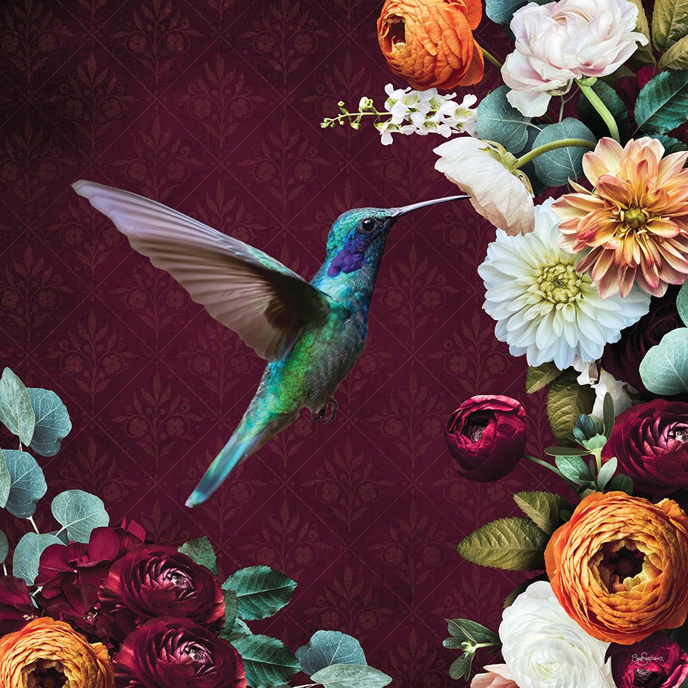 Hummingbird A Flowers art print by Sue Skellern for $57.95 CAD