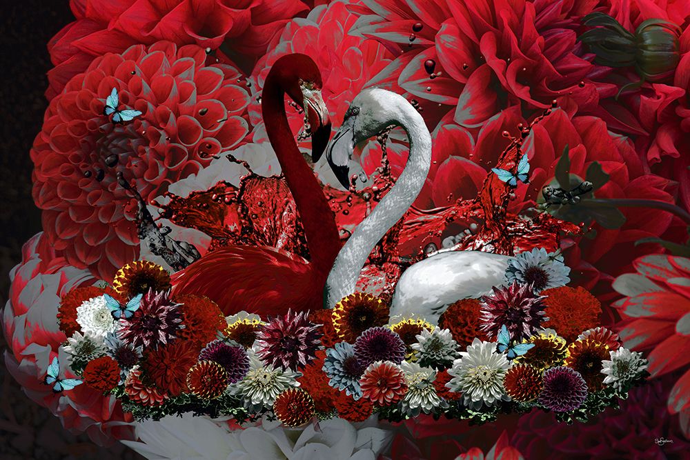 Flamingo A Dahlias Romance art print by Sue Skellern for $57.95 CAD