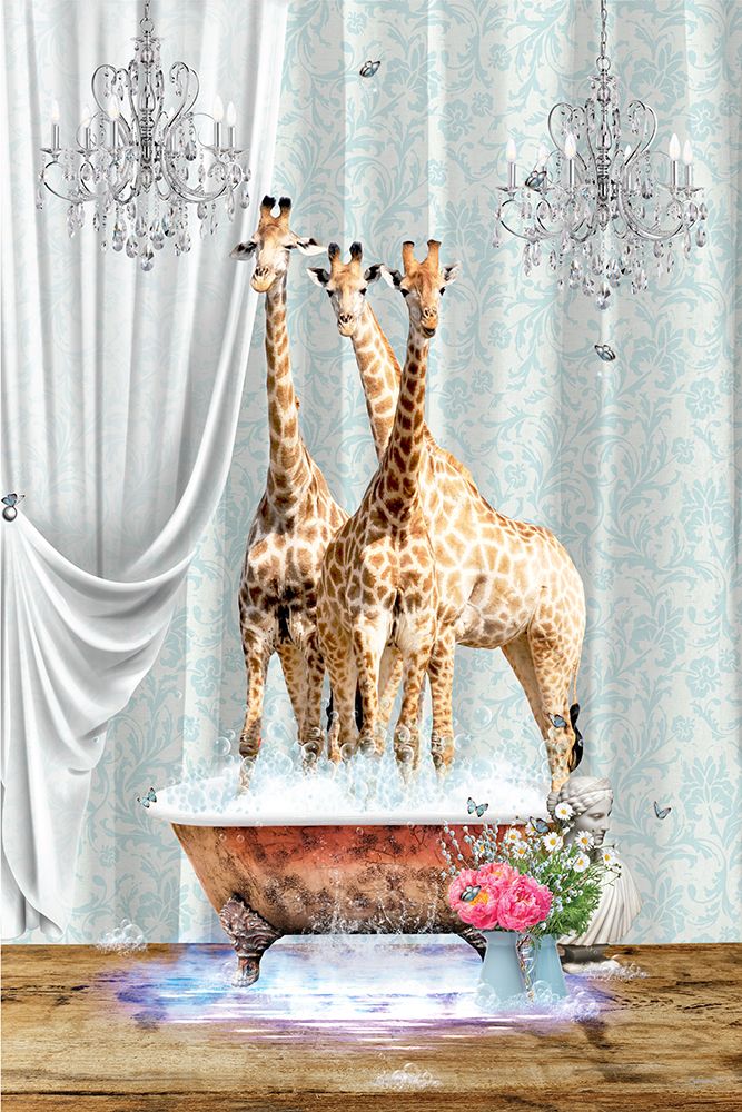Three Giraffes A Bubbles art print by Sue Skellern for $57.95 CAD