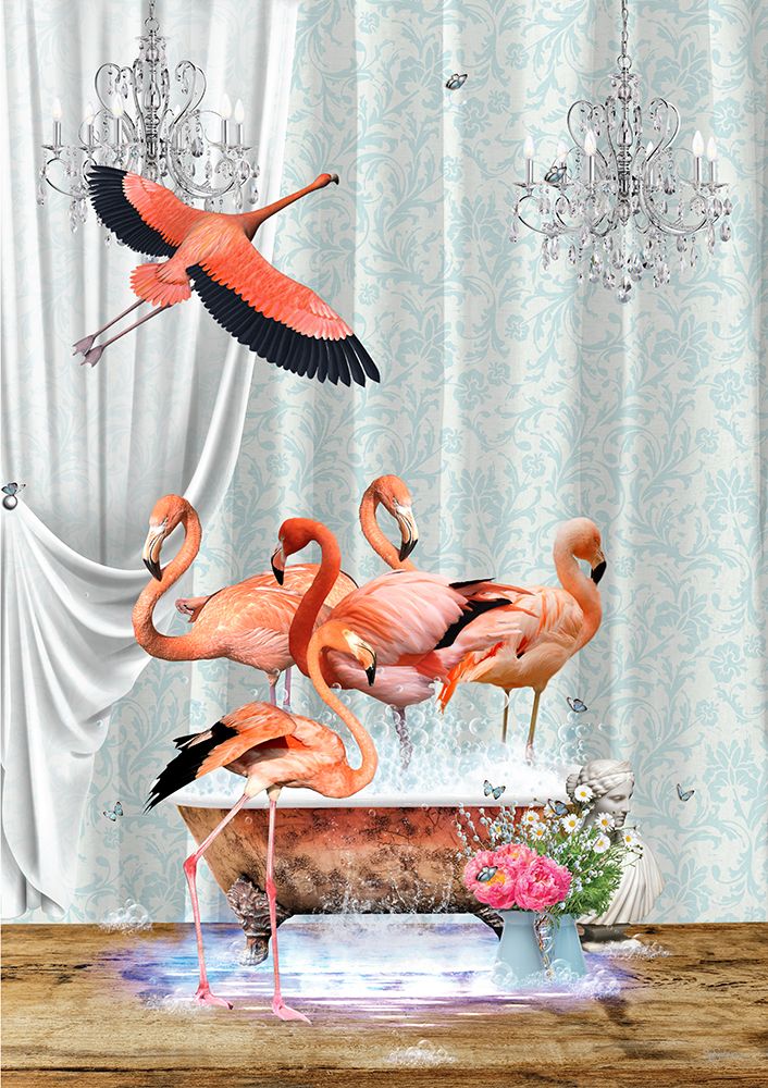A Flurry Of Flamingos A Bubbles art print by Sue Skellern for $57.95 CAD