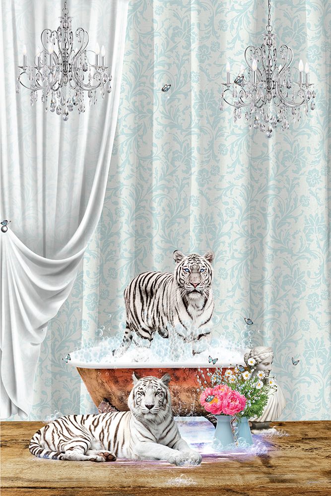 White Tigers A Bubbles art print by Sue Skellern for $57.95 CAD